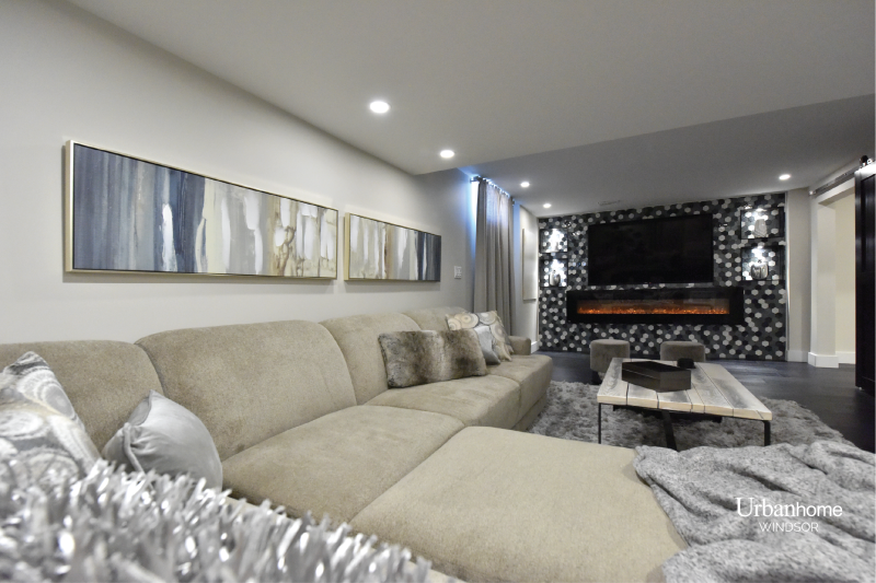 modern basement interior design