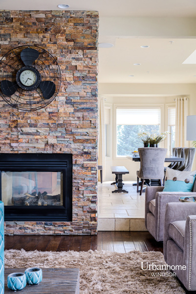 stone fireplace interior design project