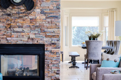 stone fireplace interior design project