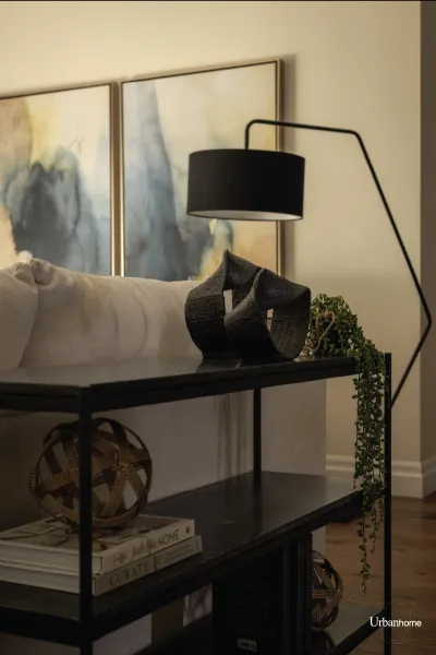 Artistic Living Room Details with Console Styling
