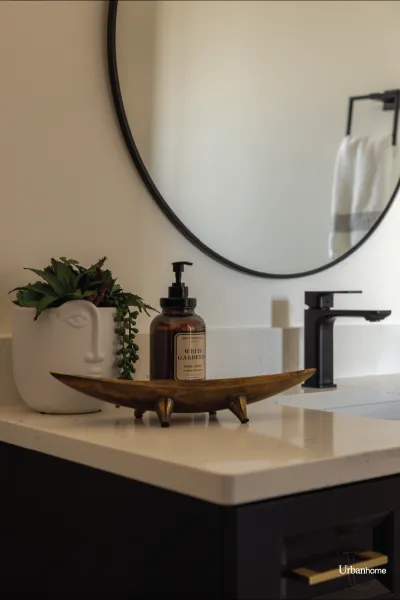 Minimalist Bathroom with Styled Countertop