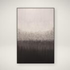 A contemporary abstract art piece featuring a soft ombré gradient that transitions from light beige to deep charcoal, with textured, mist-like details across the center.