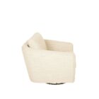 Modern swivel glider armchair with plush cushions and textured upholstery