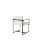 The LH Imports Breve Dining Chair features a softly curved upholstered seat in a neutral tone, supported by warm wood legs with a mid-century silhouette.