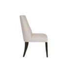 Rosen Dining Chair, featuring a high back, softly curved silhouette, and dark tapered legs with a smooth, ivory-toned upholstered seat.