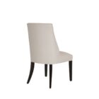 Rosen Dining Chair, featuring a high back, softly curved silhouette, and dark tapered legs with a smooth, ivory-toned upholstered seat.
