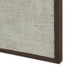 A contemporary diptych artwork featuring geometric block patterns in a neutral, textured palette, framed in sleek black frames against a soft background.