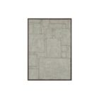 A contemporary diptych artwork featuring geometric block patterns in a neutral, textured palette, framed in sleek black frames against a soft background.
