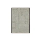 A contemporary diptych artwork featuring geometric block patterns in a neutral, textured palette, framed in sleek black frames against a soft background.