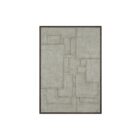 A contemporary diptych artwork featuring geometric block patterns in a neutral, textured palette, framed in sleek black frames against a soft background.
