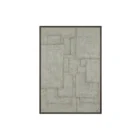 A contemporary diptych artwork featuring geometric block patterns in a neutral, textured palette, framed in sleek black frames against a soft background.