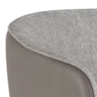 Asher counter stool with upholstered seat and backrest, black tapered legs, and gold foot caps.