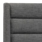 Emmit Bed footboard in dark grey upholstered fabric.