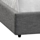 Emmit Bed footboard in dark grey upholstered fabric.