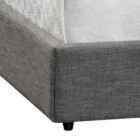 Emmit Bed footboard in dark grey upholstered fabric.