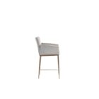 Gesa Stool with grey upholstered seat and gold-finished legs