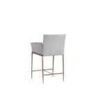Gesa Stool with grey upholstered seat and gold-finished legs