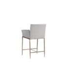Gesa Stool with grey upholstered seat and gold-finished legs