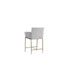 Gesa Stool with grey upholstered seat and gold-finished legs