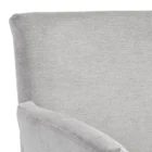 Gesa Stool with grey upholstered seat and gold-finished legs