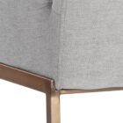 Gesa Stool with grey upholstered seat and gold-finished legs