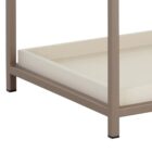 Rebel Nightstand – Large featuring a sleek ivory-toned drawer box, taupe metal frame, and open bottom shelf.