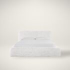 The Highland Bed in soft white upholstery