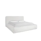 The Highland Bed in soft white upholstery