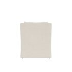 Classic ivory upholstered swivel chair with tailored slipcover and gently sloped arms