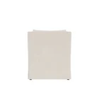 Classic ivory upholstered swivel chair with tailored slipcover and gently sloped arms