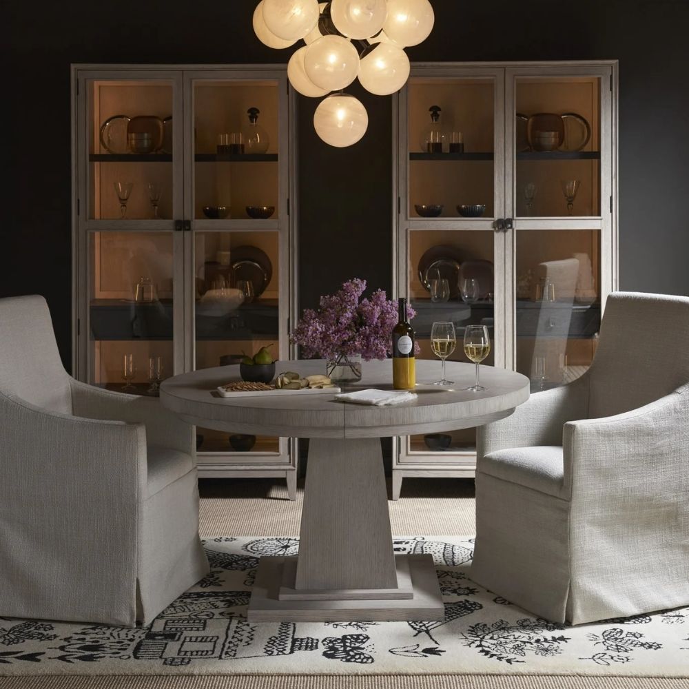 Manning Slipcover Chair featuring a structured silhouette in creamy textured fabric with a tailored slipcover and classic armrests.