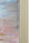 Abstract wall art featuring soft, blended pastel hues of cream, blush, gold, and muted blue with hand-painted texture and subtle metallic accents.