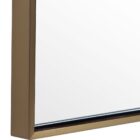 A modern full-length rectangular mirror with a slim metallic frame and a minimalist design.