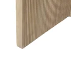 Mercana Enzo end table with a white marble top and fluted wood base in a natural finish.
