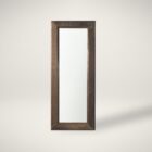 Rustic full-length mirror with thick reclaimed wood frame in a dark natural finish.