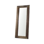 Rustic full-length mirror with thick reclaimed wood frame in a dark natural finish.