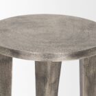 Small metallic silver accent table with four tapered legs – Mercana Maggie Table.