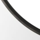 Round wall mirror with slim metal frame.