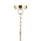 Clear glass dome pendant light with brass accents and exposed bulb.