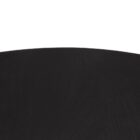 Round black solid wood accent table with chunky legs and sculptural design – Mercana Soma Table.
