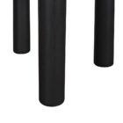 Round black solid wood accent table with chunky legs and sculptural design – Mercana Soma Table.