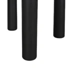 Round black solid wood accent table with chunky legs and sculptural design – Mercana Soma Table.