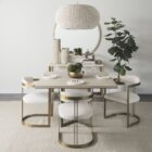 Boho-style dome pendant light with hand-beaded white finish and woven texture.