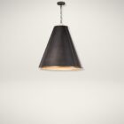 Regina Andrew French Maid Chandelier in black with conical shade and brass accents.