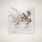 Abstract canvas art featuring soft washes of olive, rust, ochre, and white with layered texture and organic fluidity.