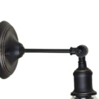 Vintage-style wall sconce with clear glass cone shade and matte black base.