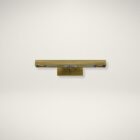 Brushed brass picture light with a sleek linear design and integrated LED.