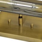 Brushed brass picture light with a sleek linear design and integrated LED.