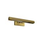 Brushed brass picture light with a sleek linear design and integrated LED.