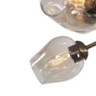 Uttermost Chet Chandelier with sputnik-inspired design featuring smoky glass shades and an antique brass finish.